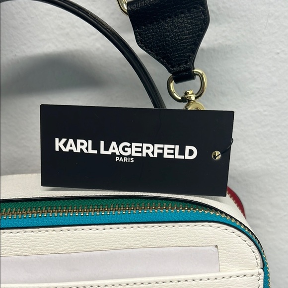Karl Lagerfeld | White Multicolor Studded Camera Crossbody Bag ✨ - Picture 3 of 17